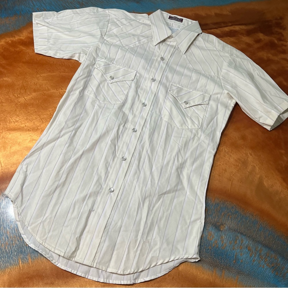 Vintage Winchester Pearl snap western Classic White Striped button down Shirt